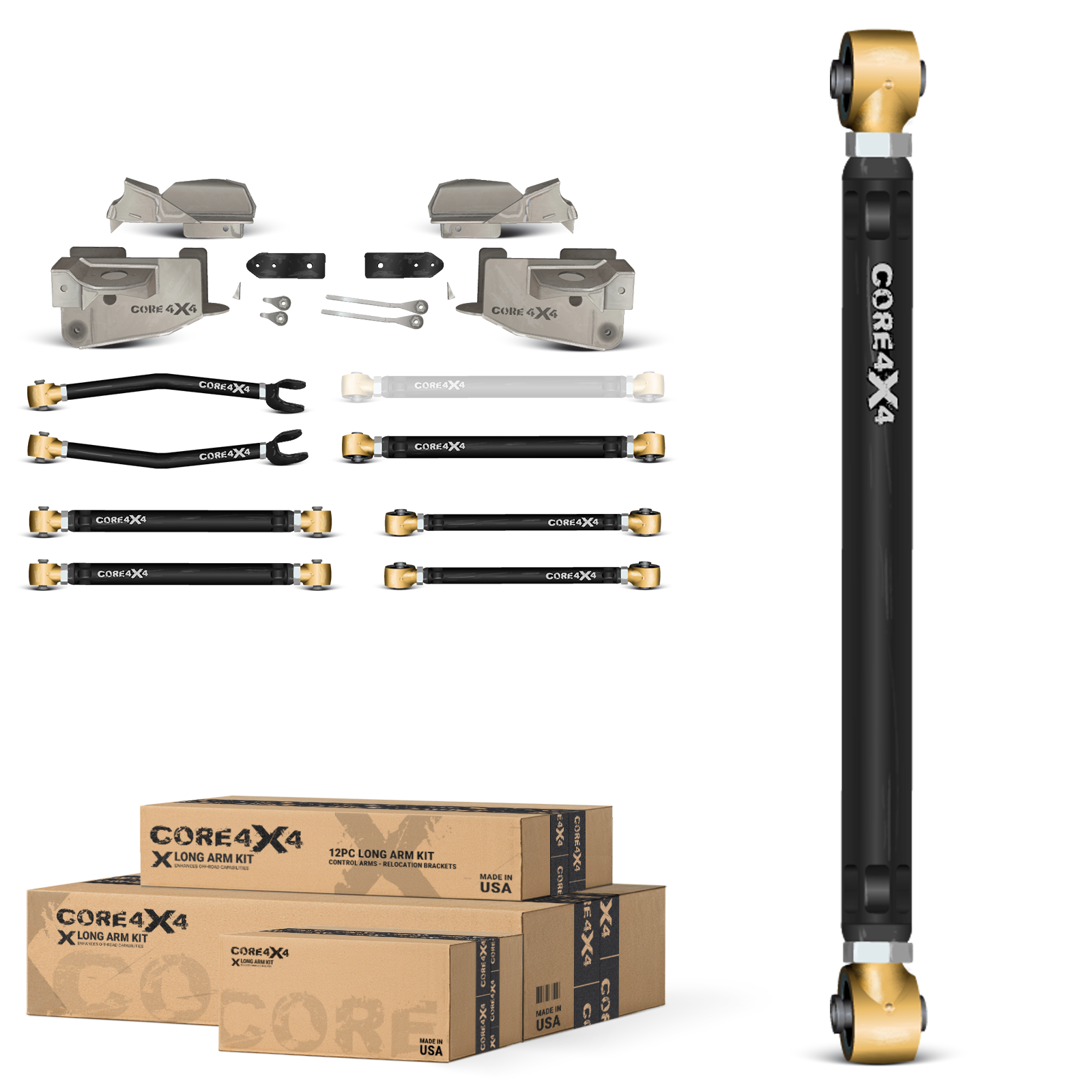 Jeep Wrangler JK / JKU 07-18 12pc Heavy-Duty Adjustable Long Arm Upgrade Kit