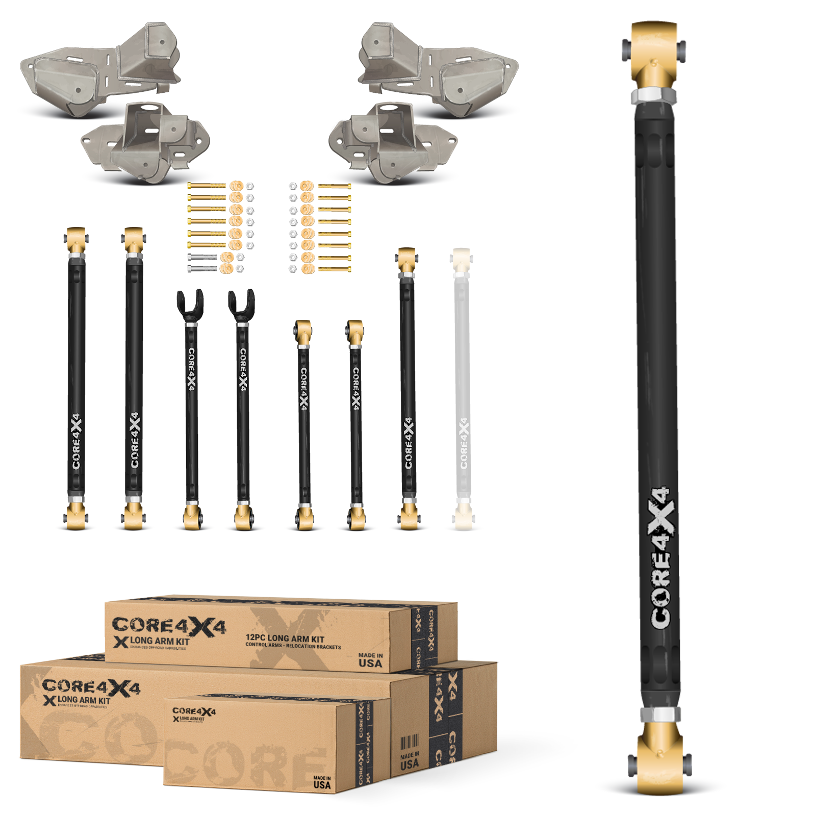 Jeep Wrangler JL / JLU 18+ 12pc Heavy-Duty Adjustable Long Arm Upgrade Kit