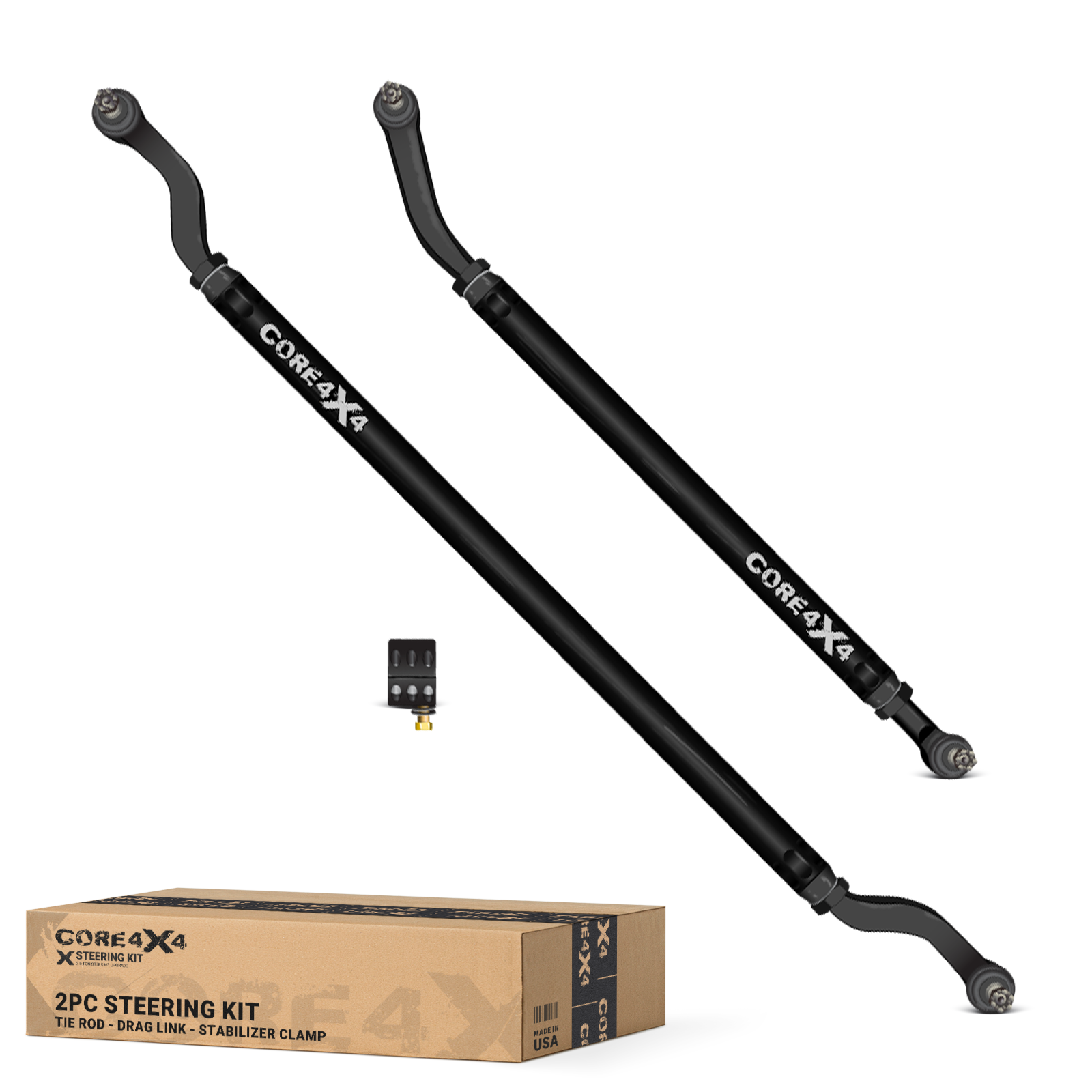 Jeep Wrangler JK / JKU 07-18 2pc Heavy-Duty Tie Rod, Drag Link Steering Kit 