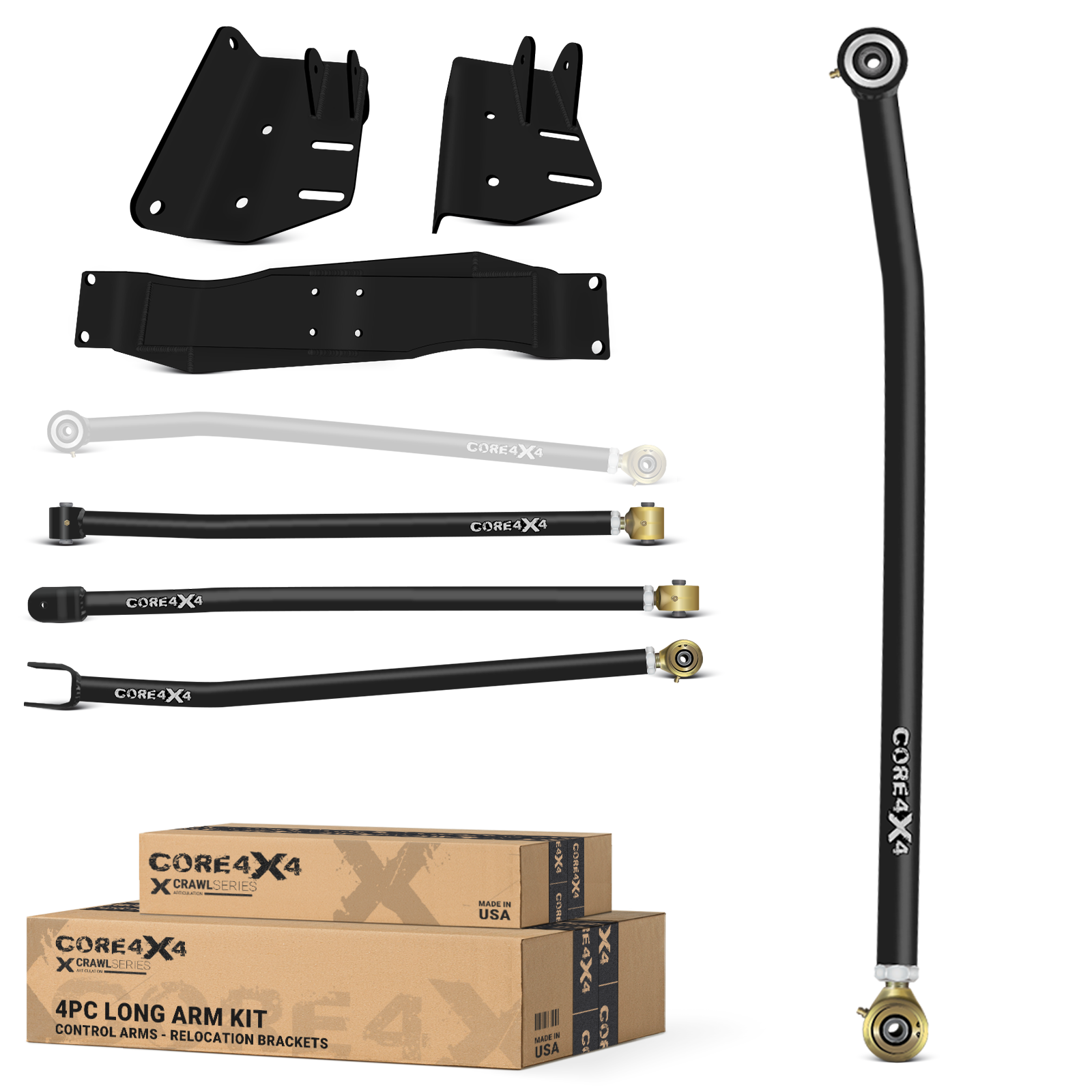 Jeep Comanche MJ 86-92 7pc Crawl Series Heavy-Duty Adjustable Long Arm Upgrade Kit