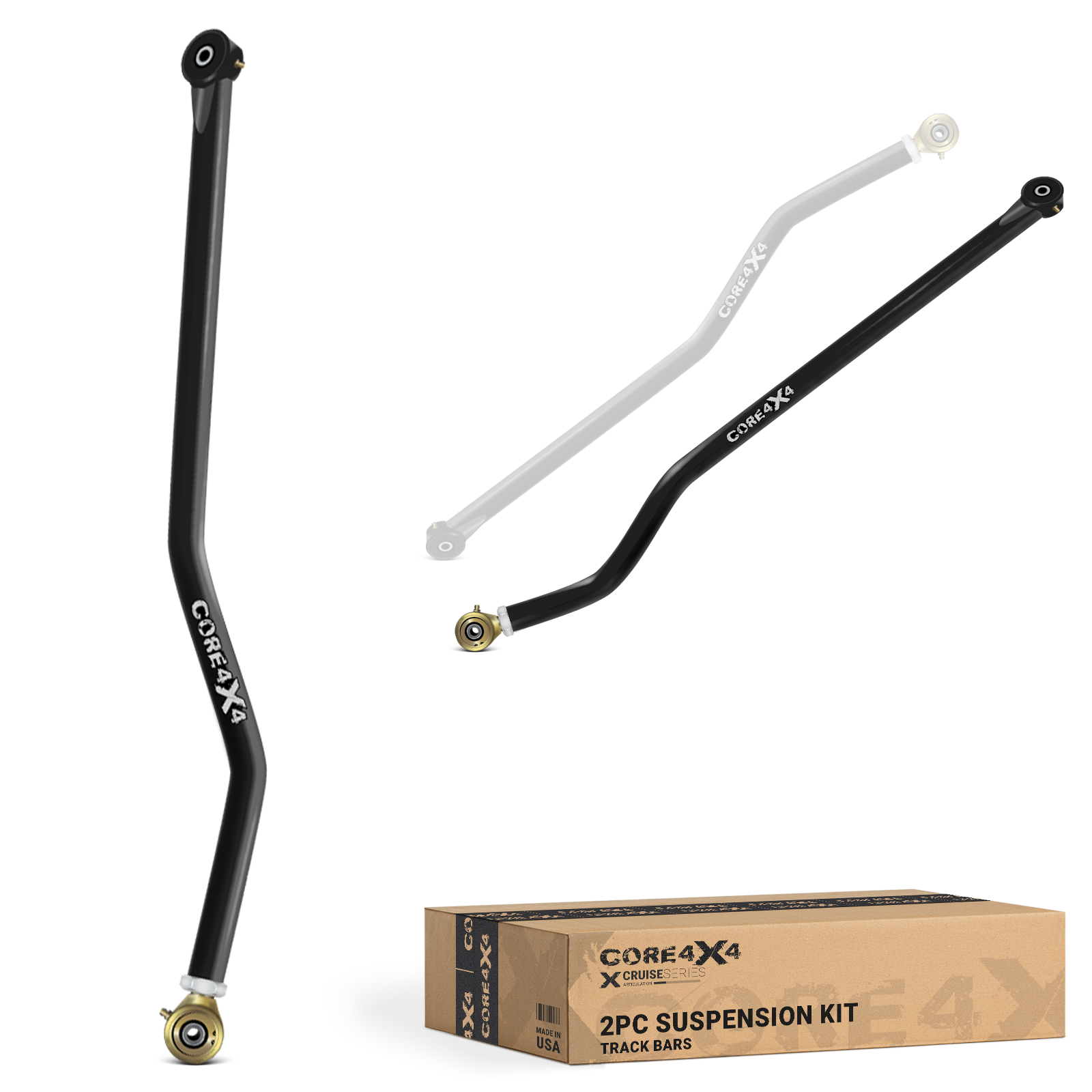 Jeep Wrangler JL / JLU 18+ 2pc Cruise Series Front, Rear Adjustable Track Bar Kit