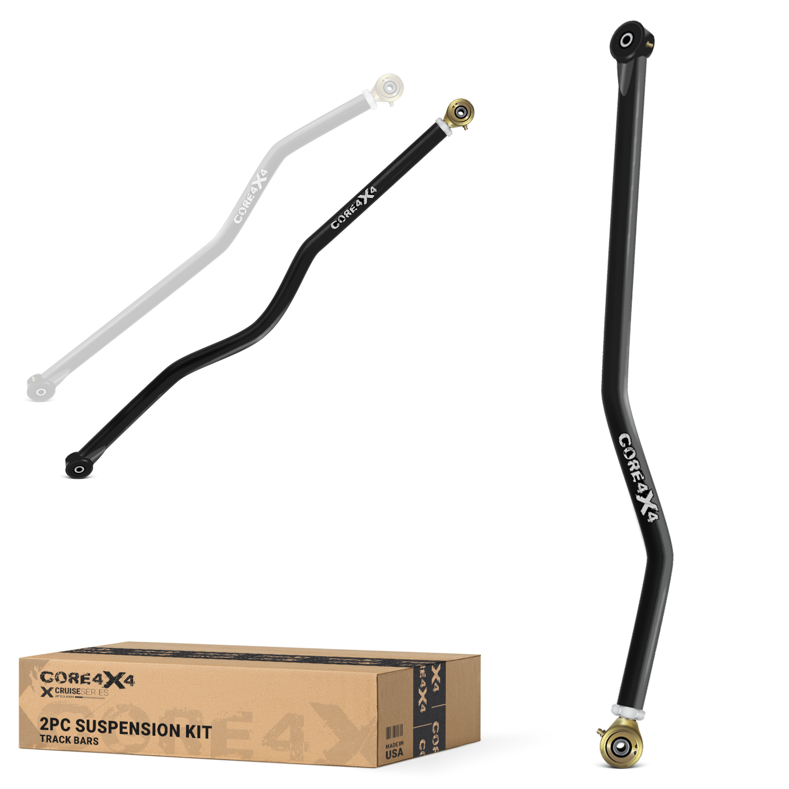 Jeep Wrangler JK / JKU 07-18 2pc Cruise Series Front, Rear Adjustable Track Bar Kit