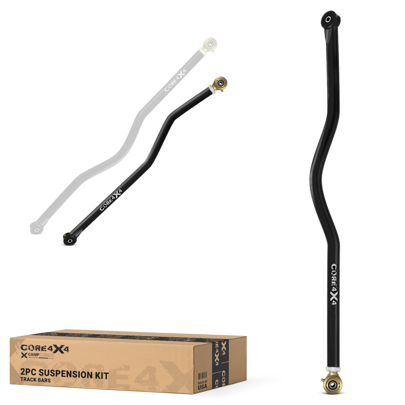 Jeep Wrangler JK / JKU 07-18 2pc Camp Series Front, Rear Adjustable Track Bar Kit