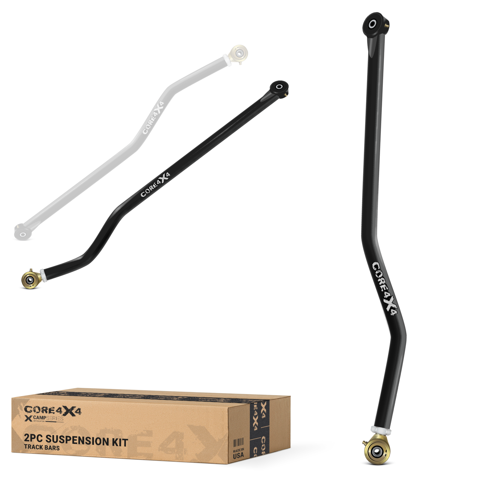 Jeep Wrangler JL / JLU 18+ 2pc Camp Series Front, Rear Adjustable Track Bar Kit