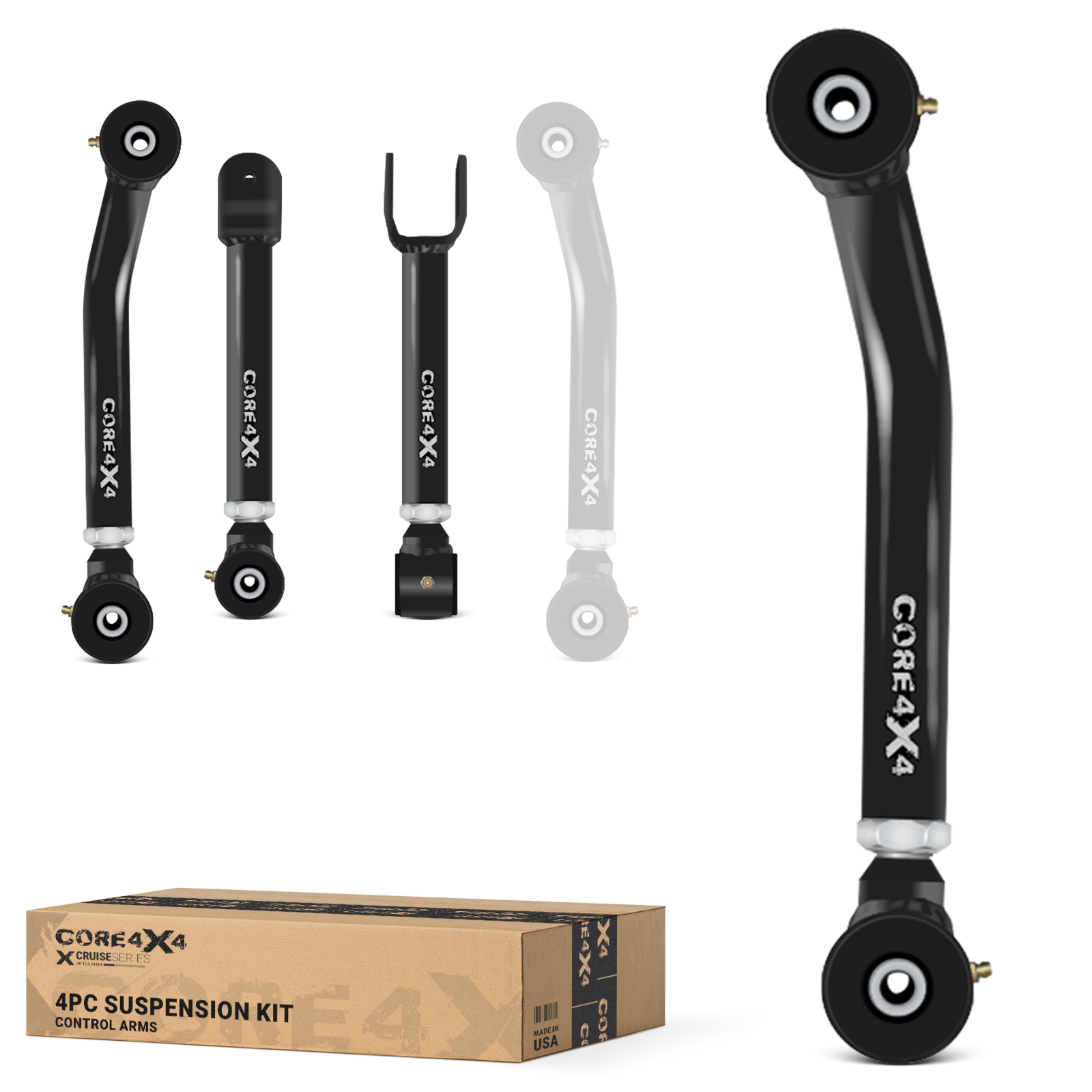 Jeep Wrangler TJ 97-06 LJ 04-06 4pc Cruise Series Front Adjustable Control Arm Kit