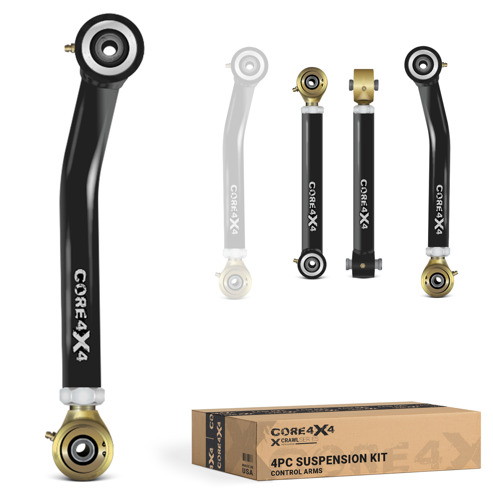 Jeep Wrangler TJ 97-06 LJ 04-06 4pc Crawl Series Rear Adjustable Control Arm Kit