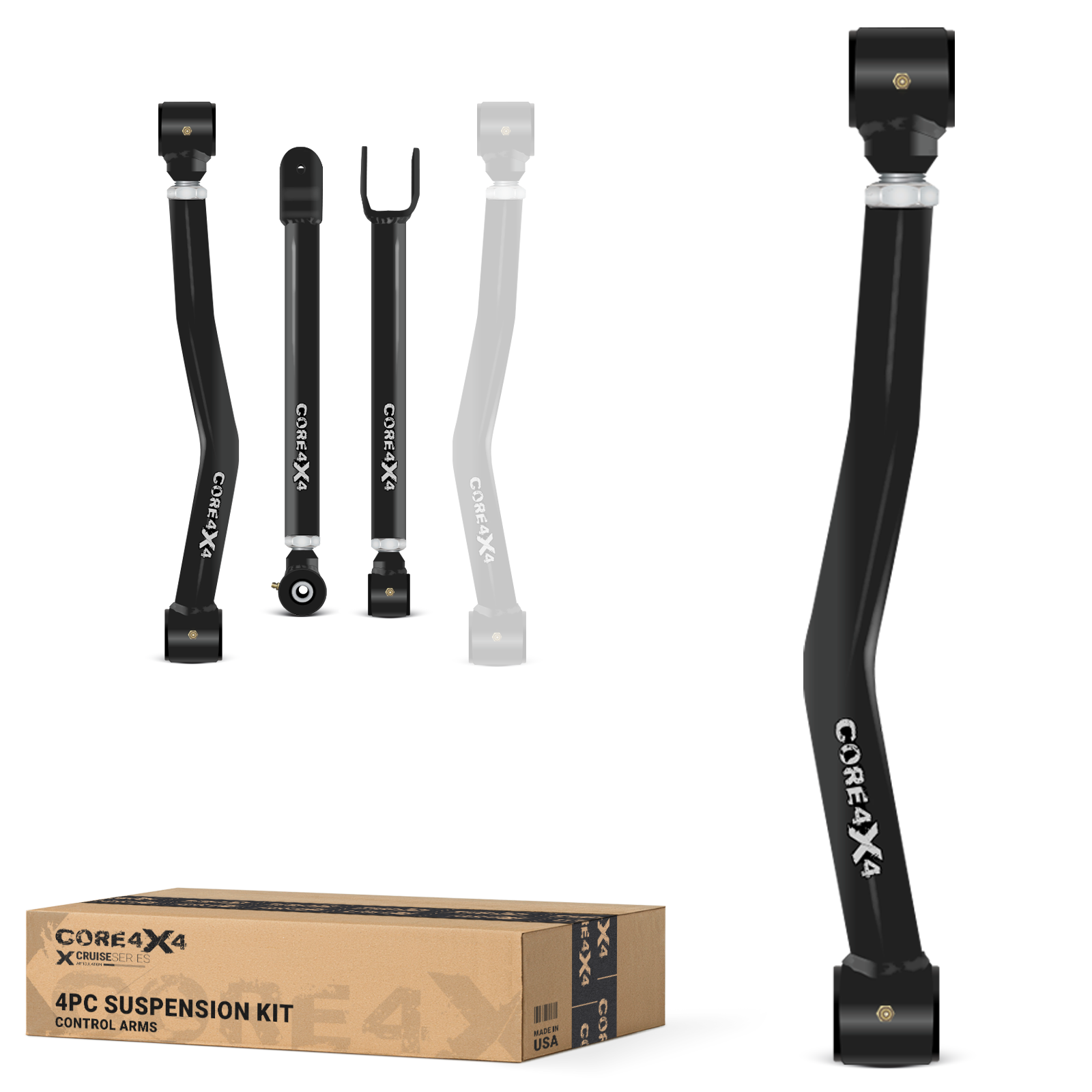 Jeep Wrangler JK / JKU 07-18 4pc Cruise Series Front Adjustable Control Arm Kit