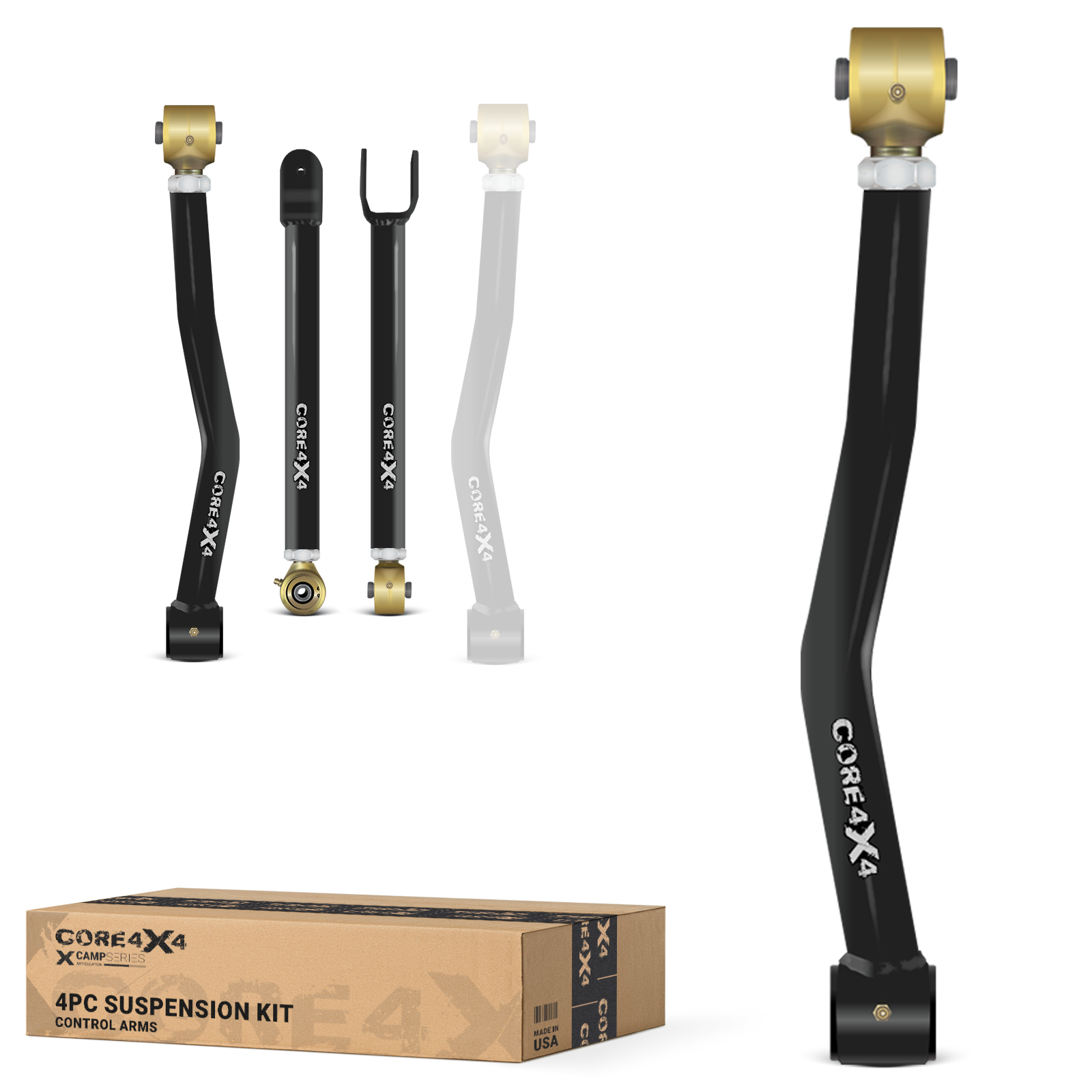 Jeep Wrangler JK / JKU 07-18 4pc Camp Series Front Adjustable Control Arm Kit