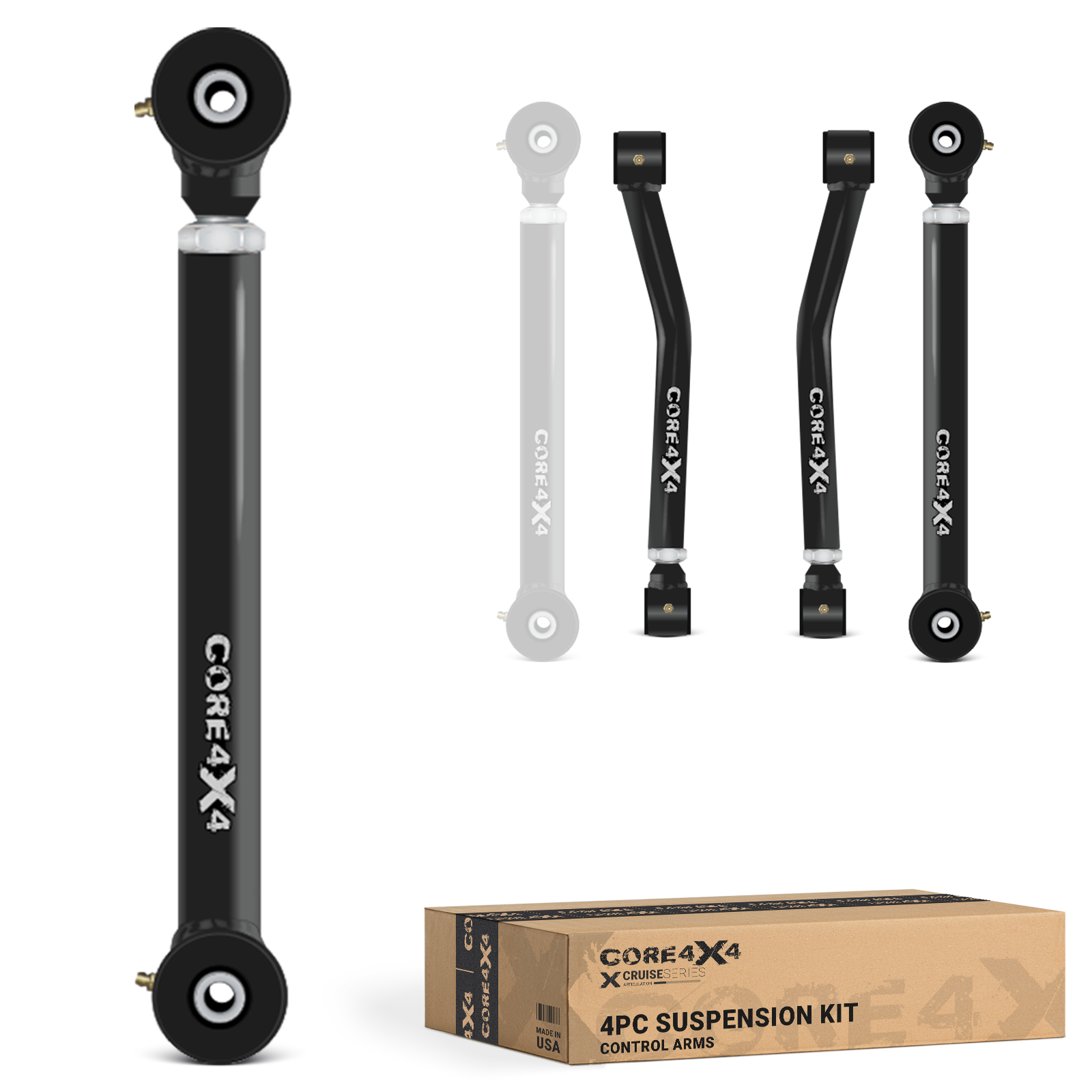 Jeep Wrangler JK / JKU 07-18 4pc Cruise Series Rear Adjustable Control Arm Kit
