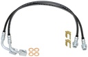 RockJock Brake Hose Kit, JK Rear, Incl. Frame Tabs, Clips, Copper Washers, For Use w/o Antirock System, 23.5 in. Long, Pair