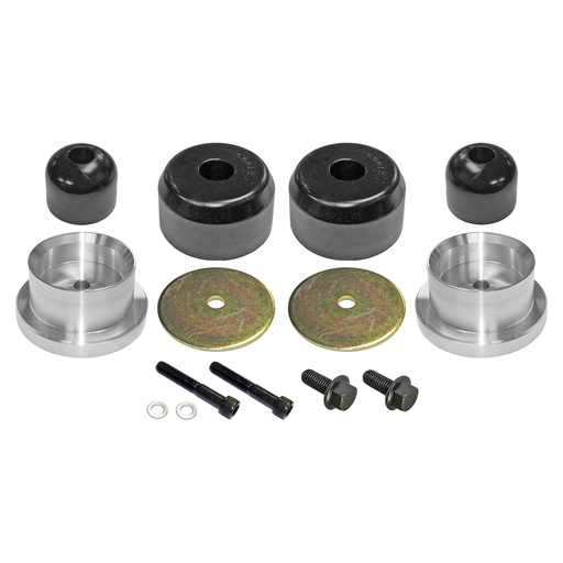 [CE-9122R] RockJock Bump Stop Kit, TJ/LJ Rear, Incl. Polyurethane RockJock Bump Stops, Aluminum Spacers, Hardware