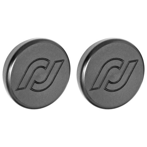 [RJ-600001-103] RockJock Frame Rail Plugs for JK Frame, Front, behind axle centerline, CNC Machined Black Delrin