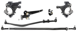 [RJ-440001-103] RockJock Currectlync JL/JT High Steer Kit for Stabilizer Shock and non-Rubicon Axle. Incl. Knuckles, Drag Link, Tie Rod, Trac Bar Reloc/Shock Mount Axle, Shock Tie Rod Clamp