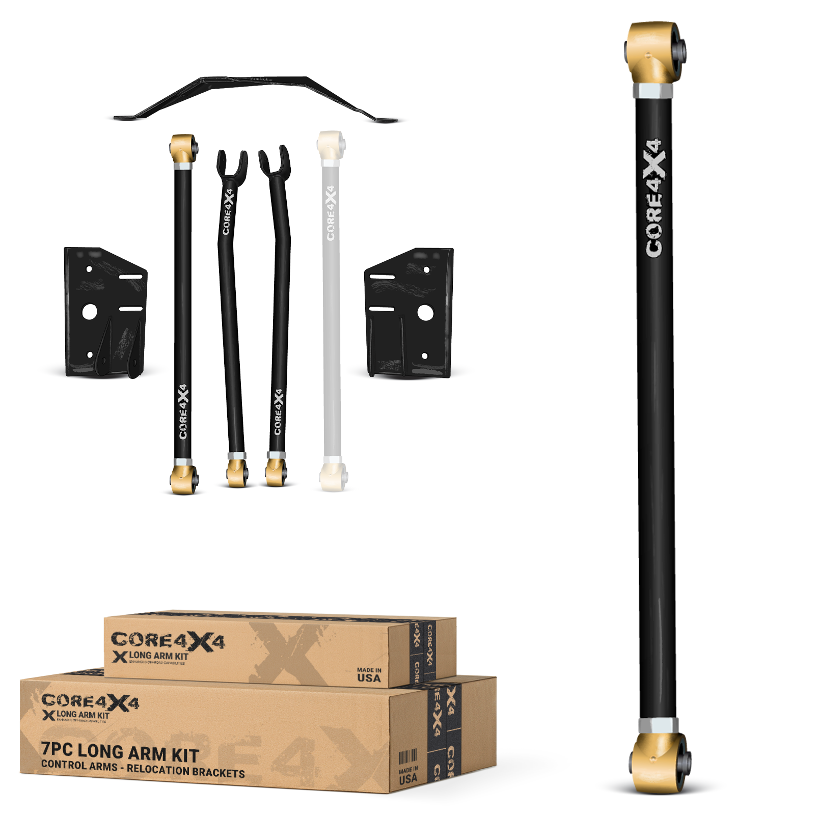 Jeep Grand Cherokee ZJ 93-98 7pc Crawl Series Heavy-Duty Front Adjustable Long Arm Upgrade Kit