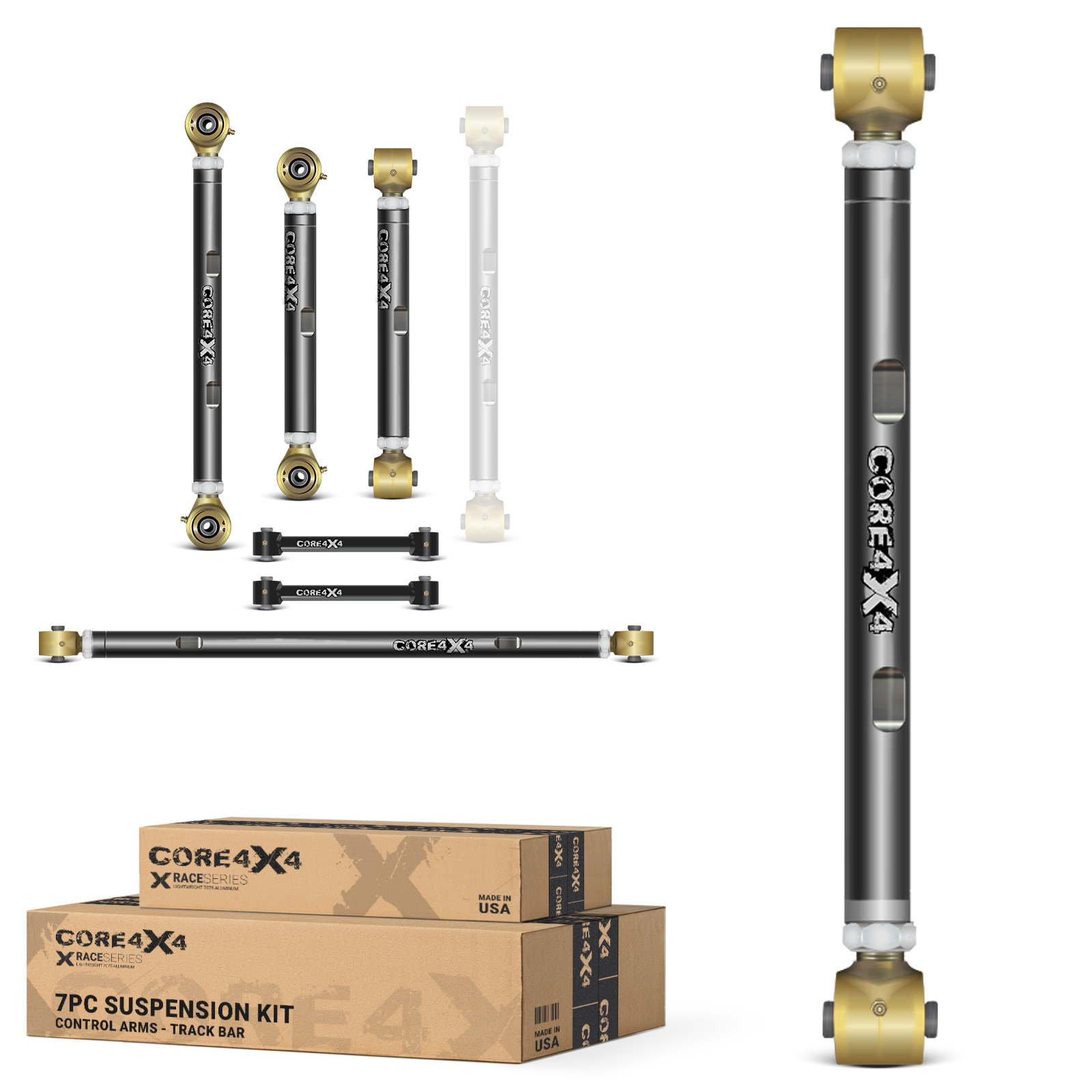 Ram 1500 09+ 7pc Race Series Rear Adjustable Control Arm, Track Bar, End Link Kit